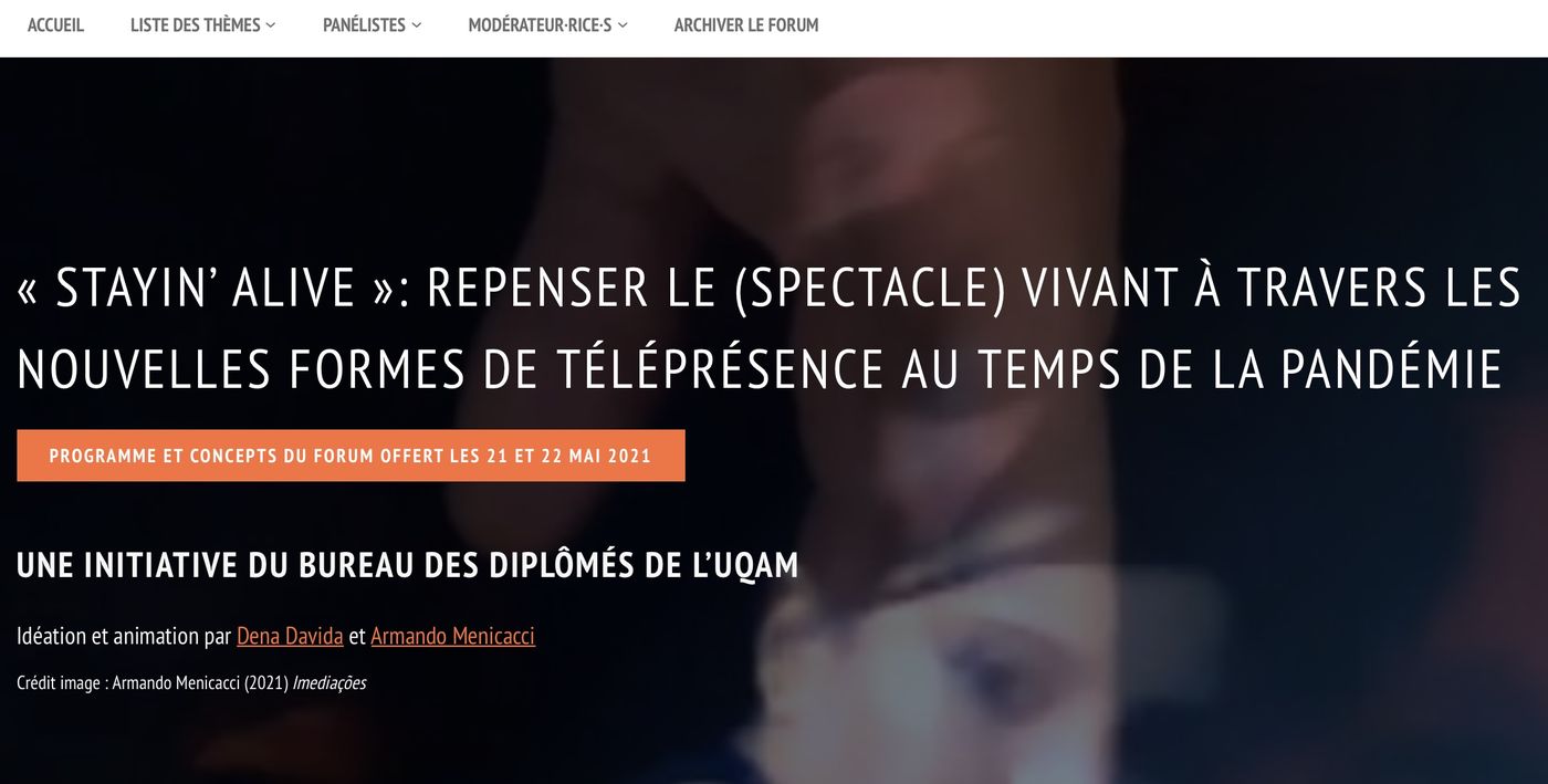 Documentation du forum « Staying alive Repenser le (spectacle) vivant »