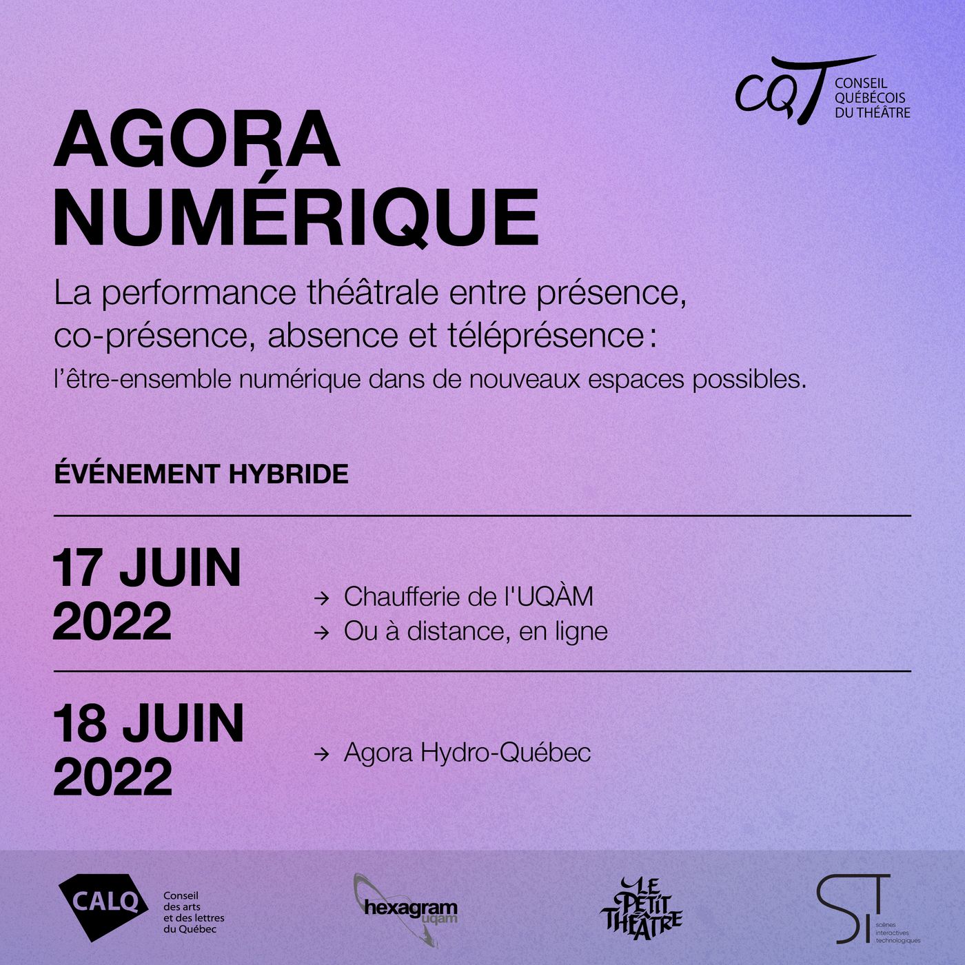 Colloque Hybride « Agora Numérique » 17-18 juin 2022