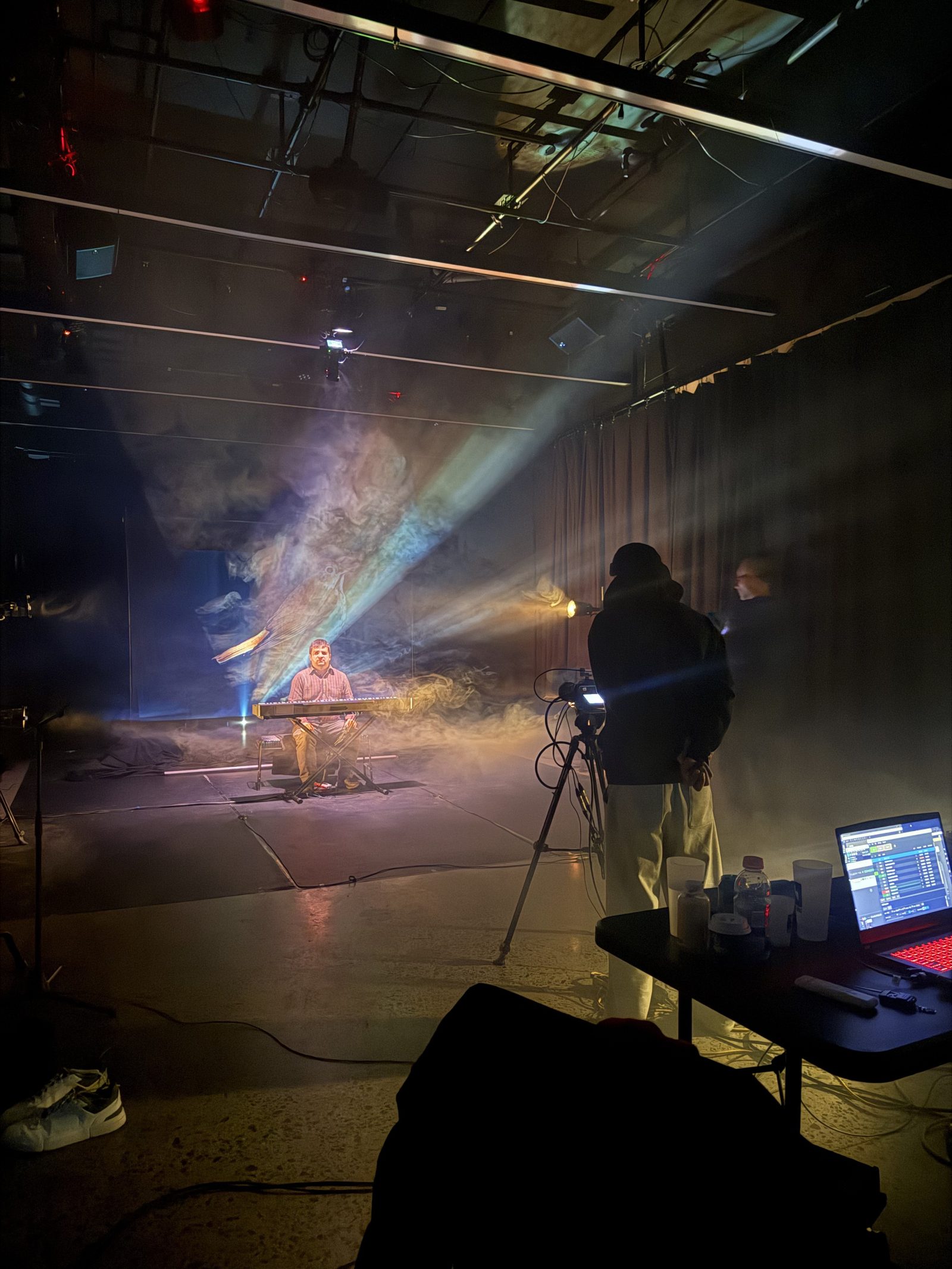 Séance de capture de mouvement 3D par webcams pour mesurer la tension musculaire d'un interprète